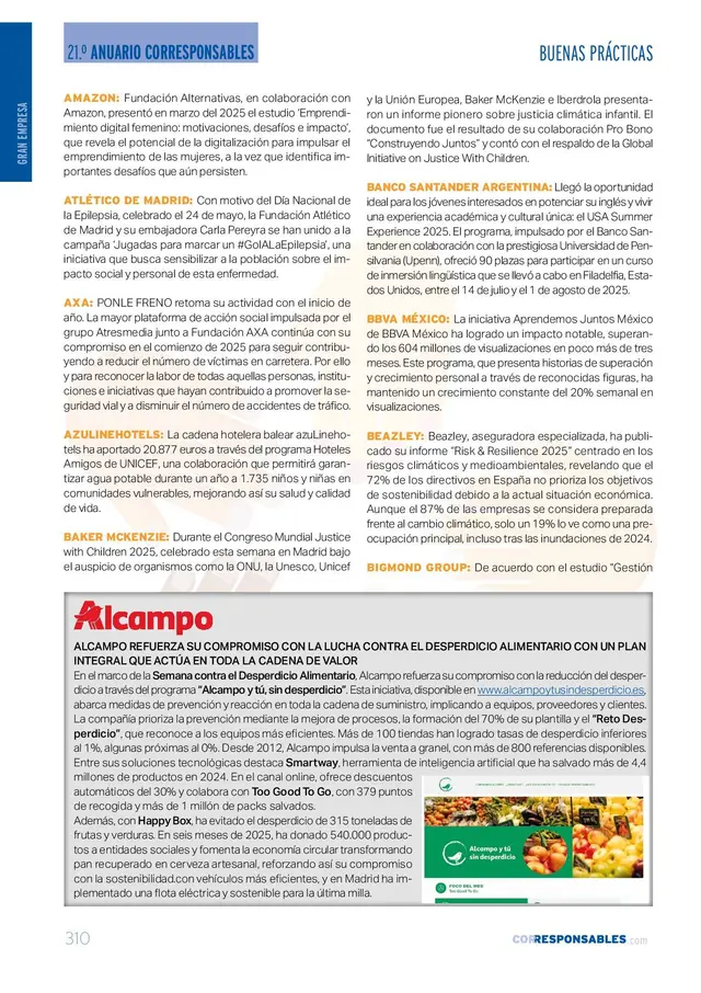 Ejemplo de buenas prácticas publicadas en el Anuario Corresponsables
